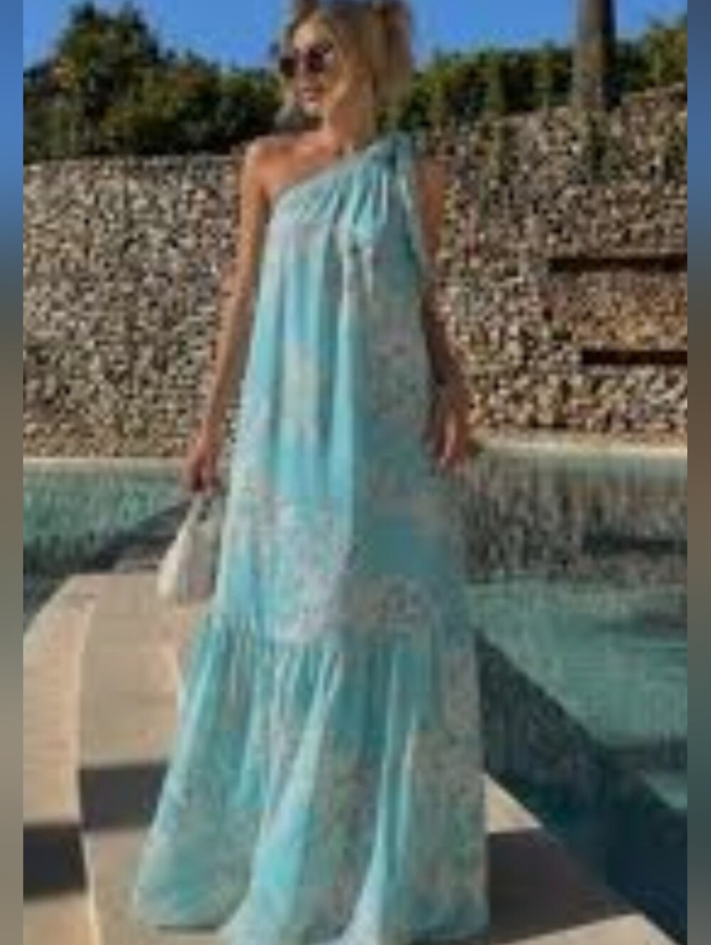Loft Floral Sheer One Shoulder Prarie Garden Party Vaction Beach Maxi Dress